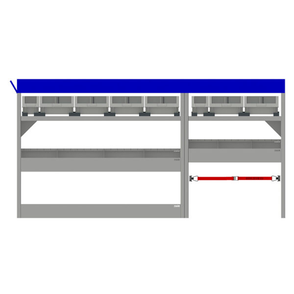 Budget inrichting "02" linkerzijde tbv Vito L2H1 kleur grijs/blauw - Afbeelding 3