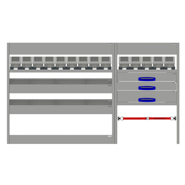Basis inrichting "04" linkerzijde tbv Vito L2H1 kleur grijs/blauw - Afbeelding 3